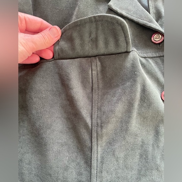 Vintage Algo 90s deep olive green faux-suede blazer-style jacket - Picture 4 of 14